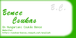 bence csukas business card